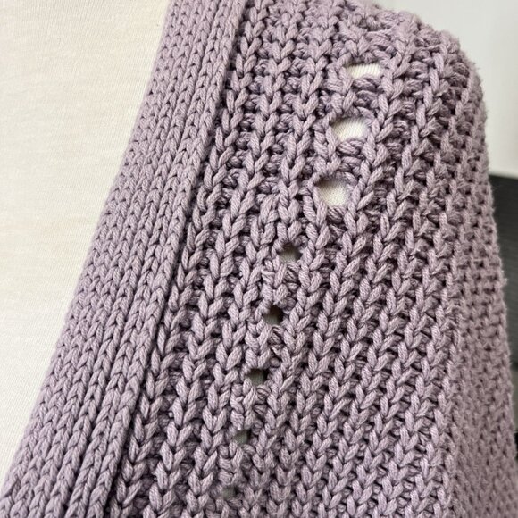 Free People Nightingale Cardi Purple Lavender Size M Medium Cardigan Chunky Knit - Picture 6 of 8